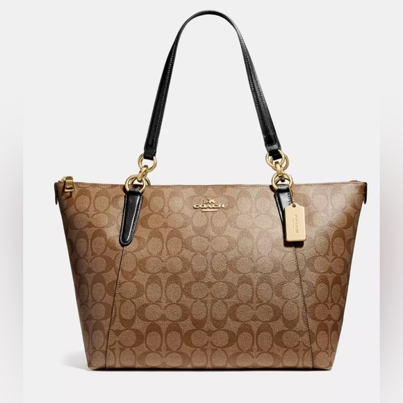 Coach Handbags - COACH Ava Tote In Signature Canvas w/ C Logo - Brown/Black